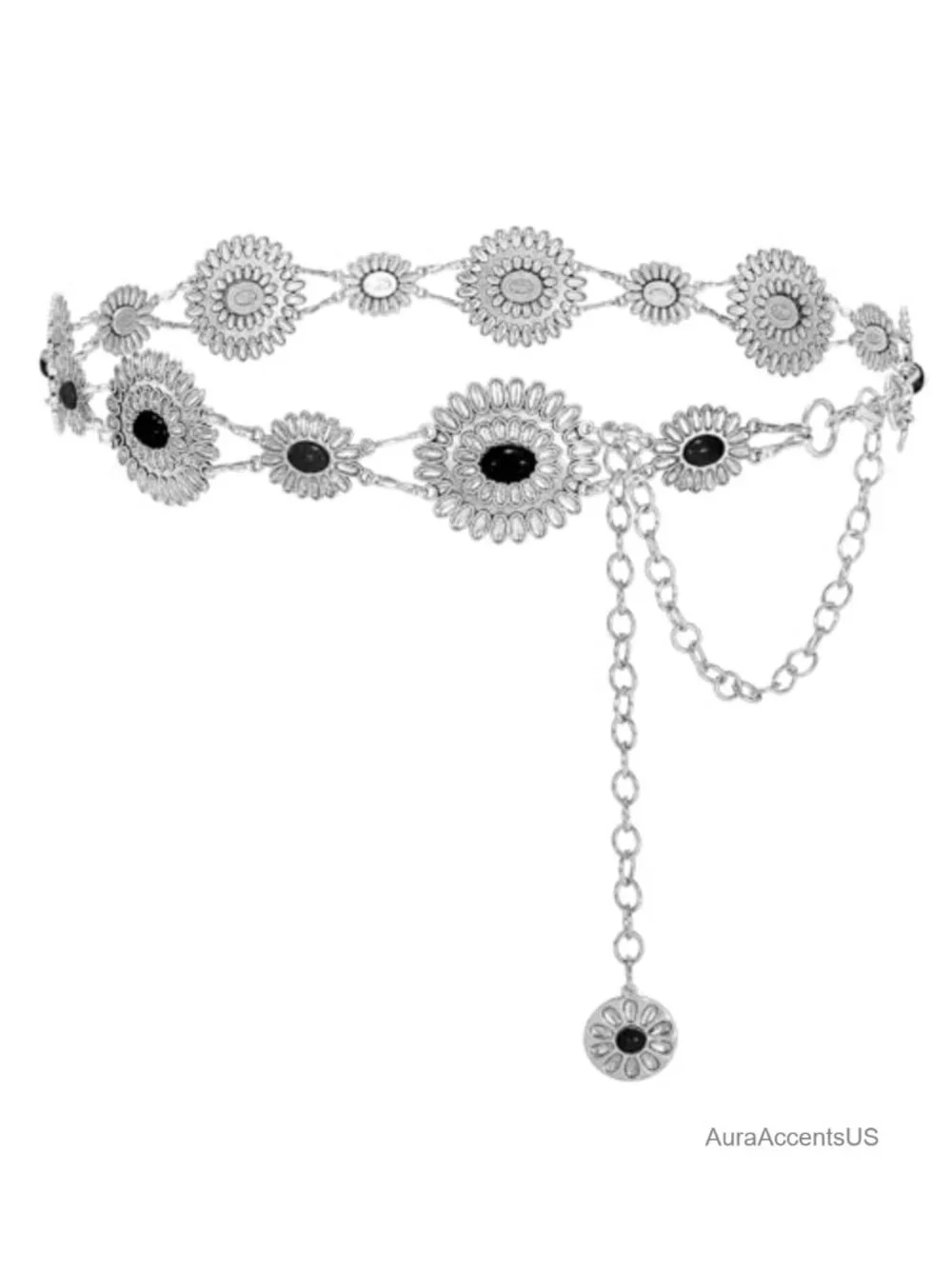 Western Concho Chain Waist Belt for Cowgirl Country Concert Dresses